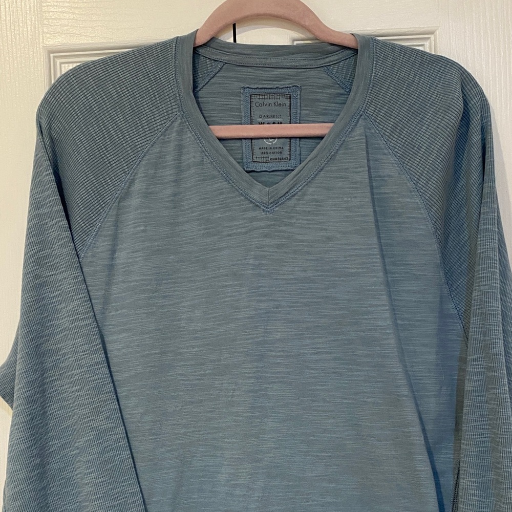 Calvin Klein Slate Blue V-Neck Top